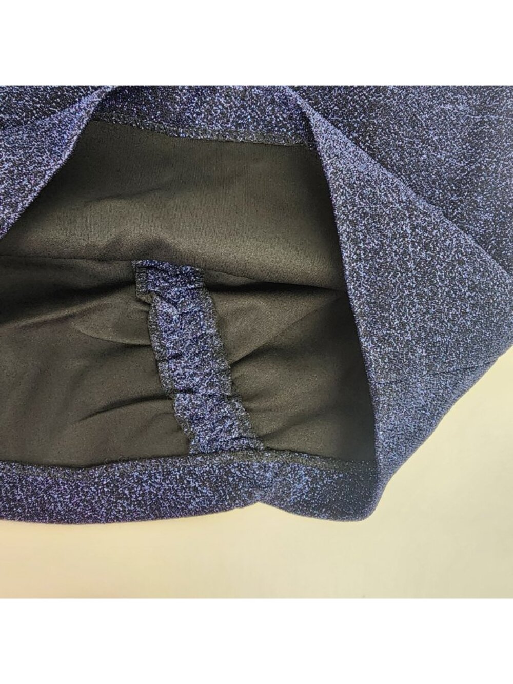Zara Trafaluc Blue Metallic Sparkle Mini Skirt Size Small Stretch Lined Party - Picture 8 of 16